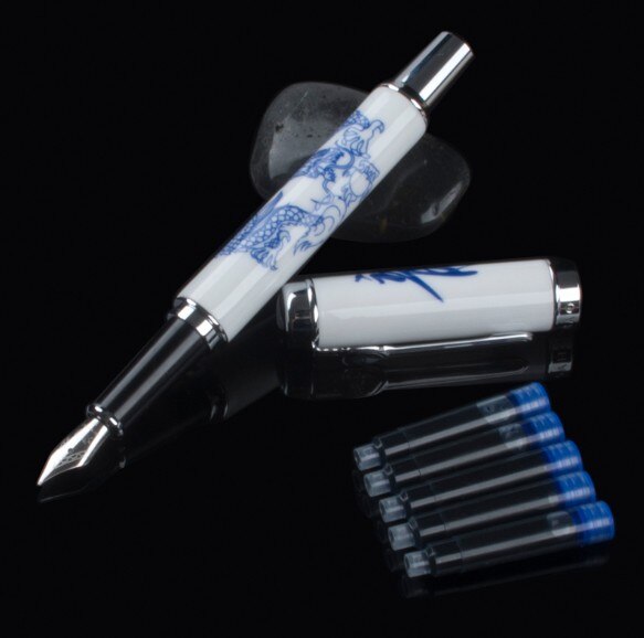 JINHAO 950 Blue and White Porcelain Fountain Pen of the Dragon (Medium Nib): 04
