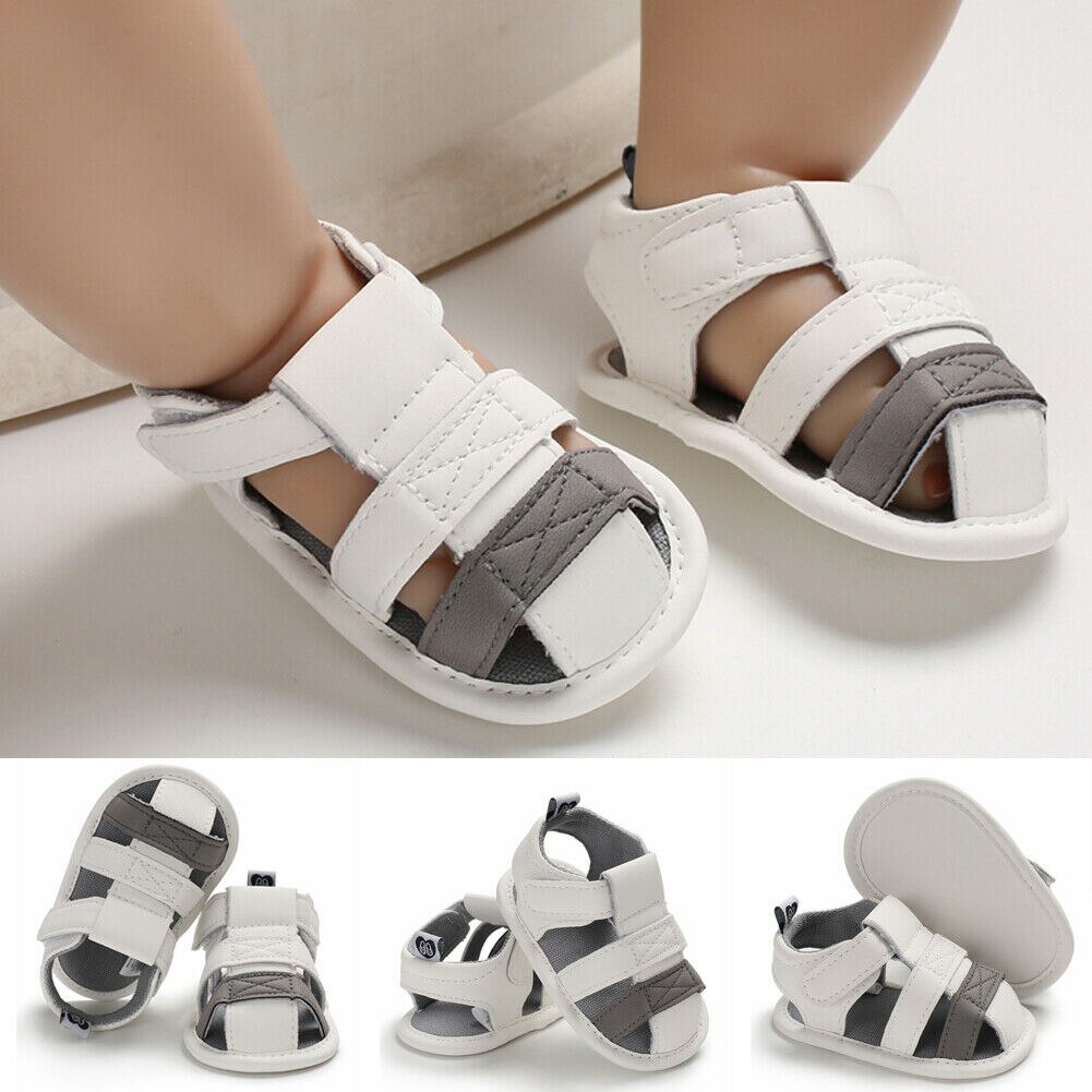 Sandales en cuir PU pour bébés garçons et filles, chaussures ajourées à la , sabots d'été pour -né, sandales de plage