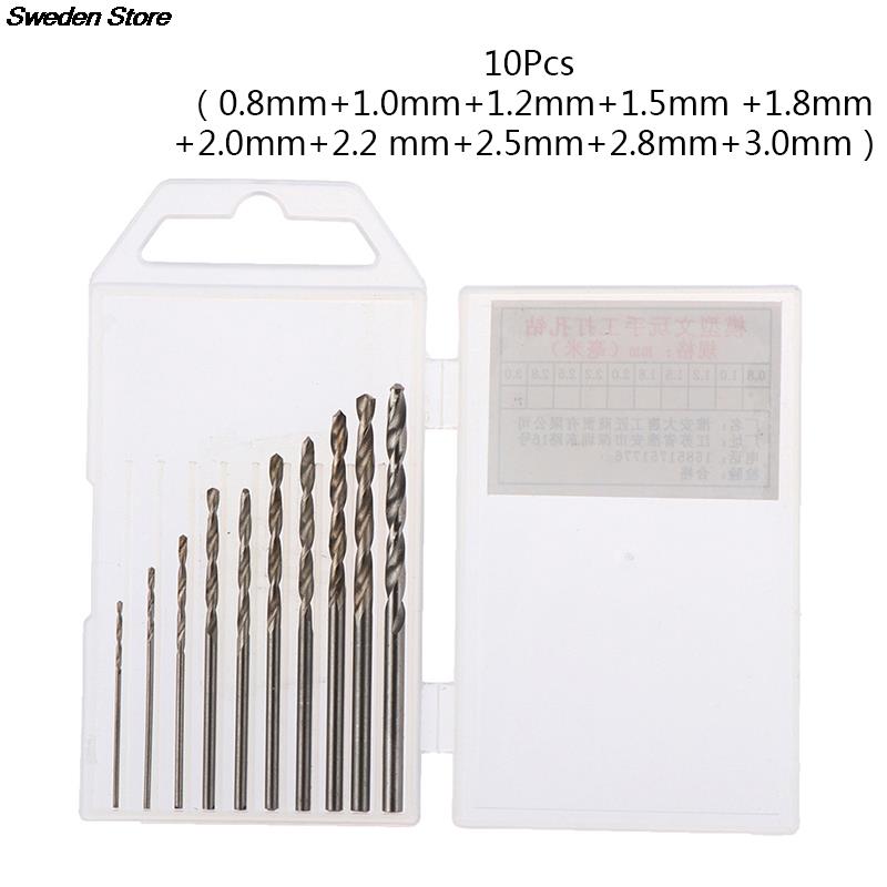 10 Stks/doos Mini Boor Hss Bit 0.8Mm-3.0Mm Rechte Schacht Pcb Tapboren Set: B