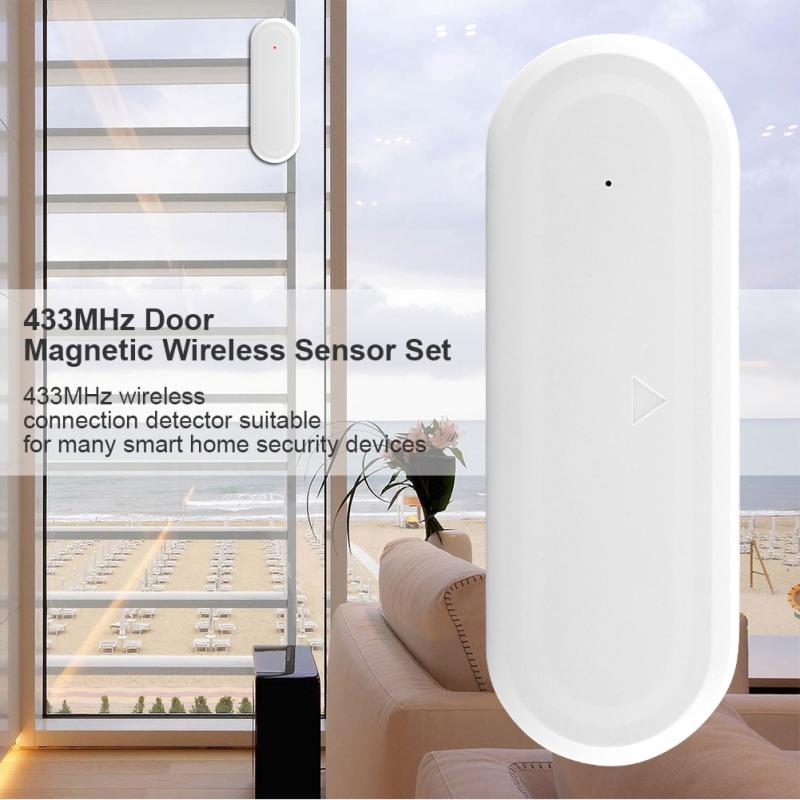Magnetic Contact Wireless Sensor 433MHz Door Anti-theft Alarm Alert System for Home Window Door Garage Alarm Security