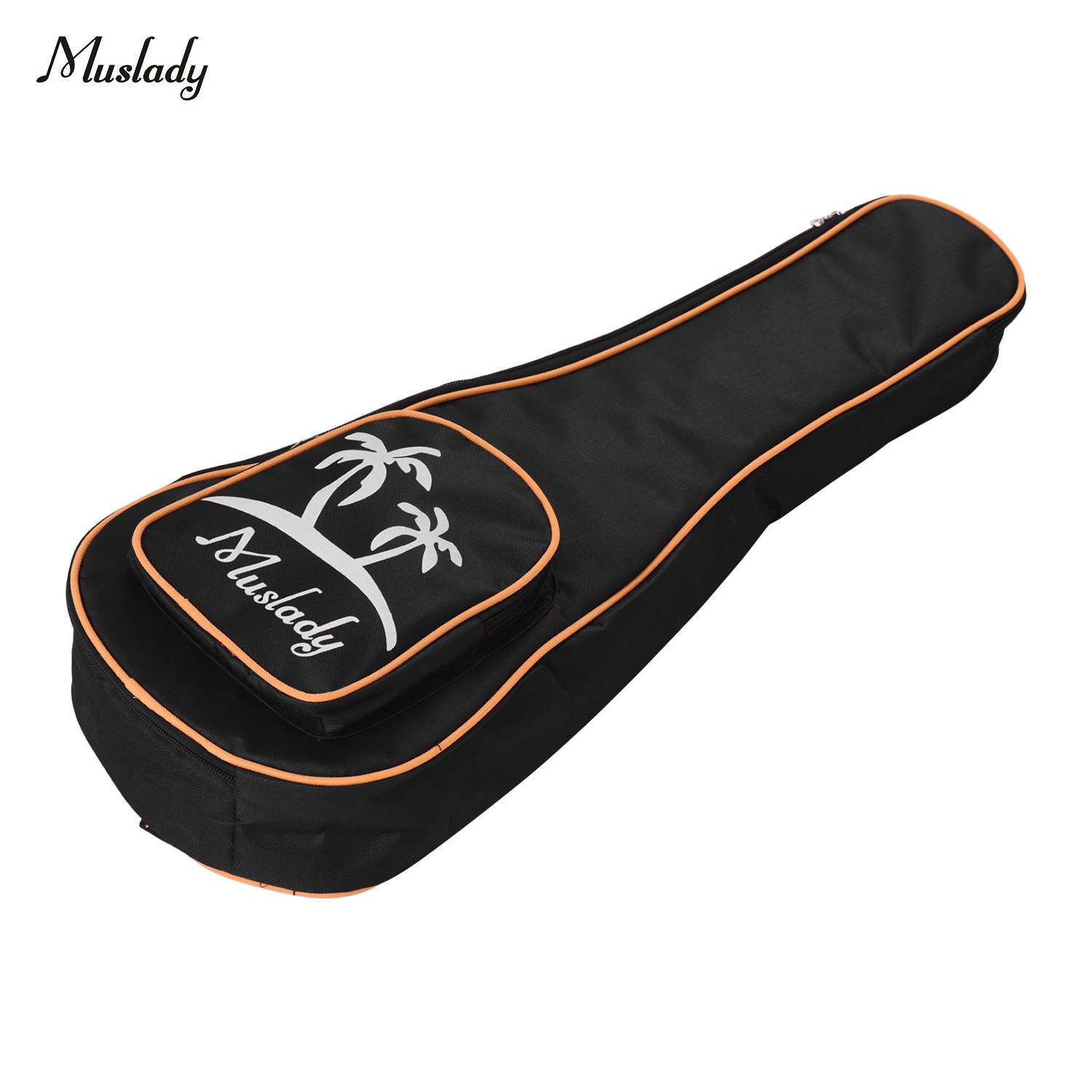 Muslady 23 pouces/26 pouces ténor ukulélé sac Uke étui à glissière 5mm rembourrage Style de motif de cocotier avec bandoulière réglable