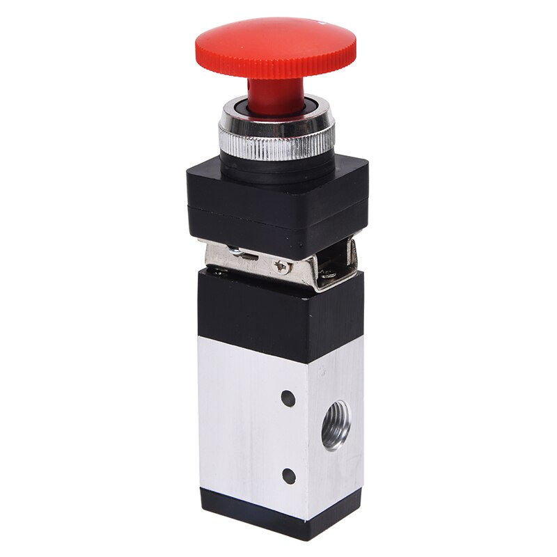 1/4"PT 2 Position 3 Way Momentary Mushroom Button Pneumatic Mechanical Valve