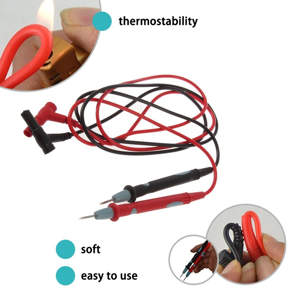2Pcs Elektrische Probe Pen Digitale Multimeter Voltmeter Amperemeter Kabel Tester