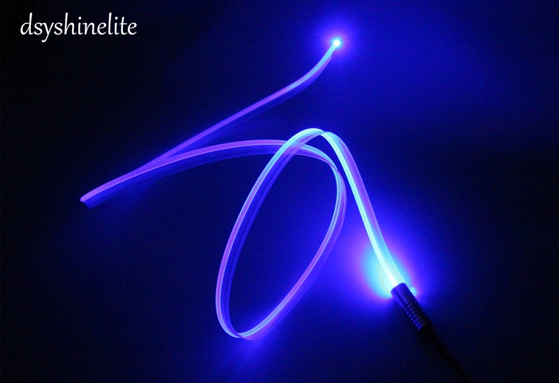 Nederdel optisk kabel 3.0mm / 2.0mm side glød fiber kabel til bil atmosfære lys superbright glødende kabel med monteringskant