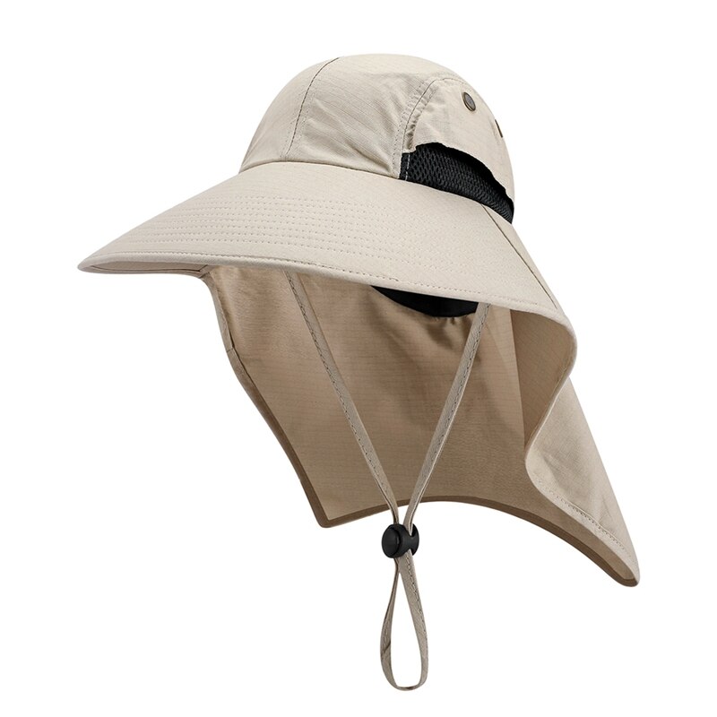 Outdoor Flap Golf Cap Wide Brim Lightweight UV Protection Waterproof Portable Neck Cover Sun Hat With Chin Strap Anti-water