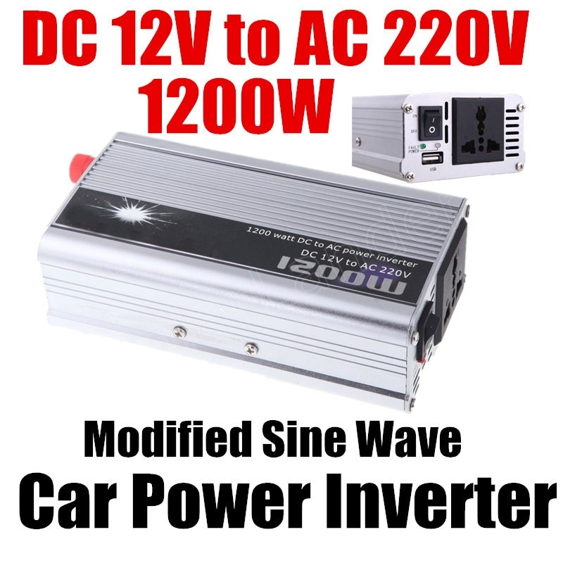 1200 W WATT DC 12 V naar AC 220 V Draagbare Auto Auto Voertuig Spanning Omvormer converter Adapter Oplader Converter Transformator
