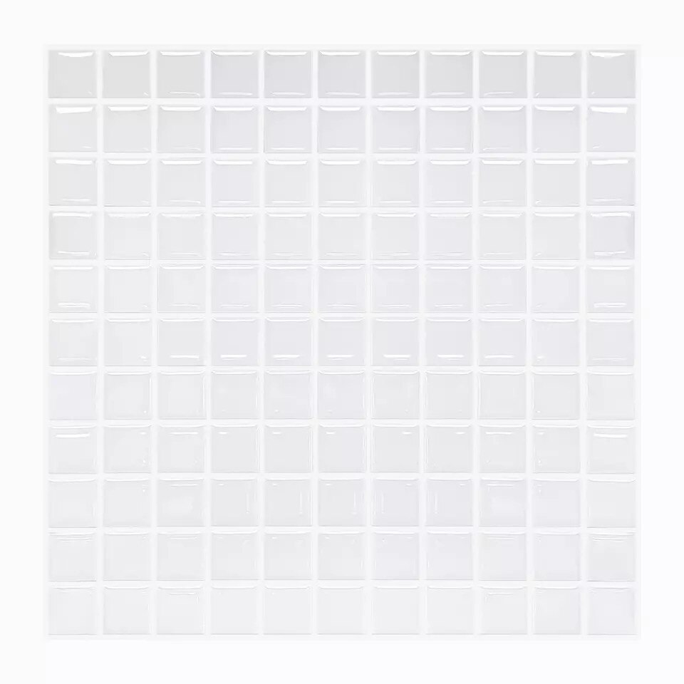 Skrell og stikk fliser backsplash, selvklebende fliseklistremerker, hvite t -banefliser, tapet for kjøkken bad vaskerom: Mt1075
