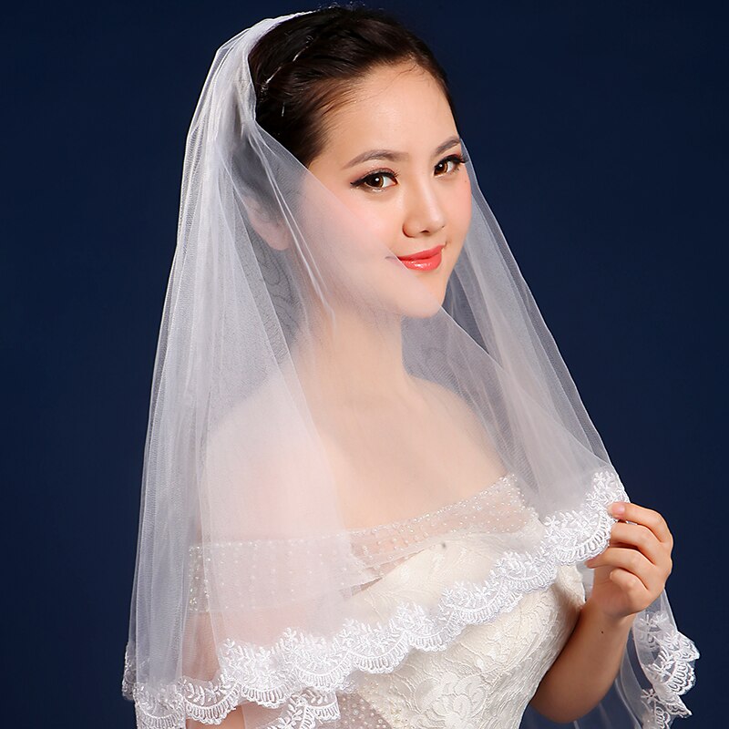 Hermoso lazo flor graciosa con borde de encaje Mantilla accesorio para boda, vestido de novia, velo de novia, 1,5 m, , disponible