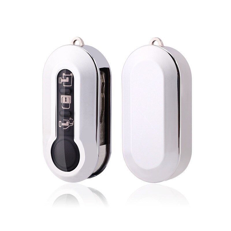 Tpu key case nøgle cover til fiat 500 panda punto bravo key shell protect tilbehør: Sølv