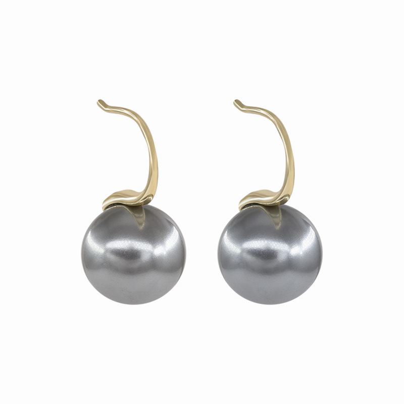 Pendientes con pasador de perlas grises simples para mujer, joyería y dulce, de , novedad de 2023