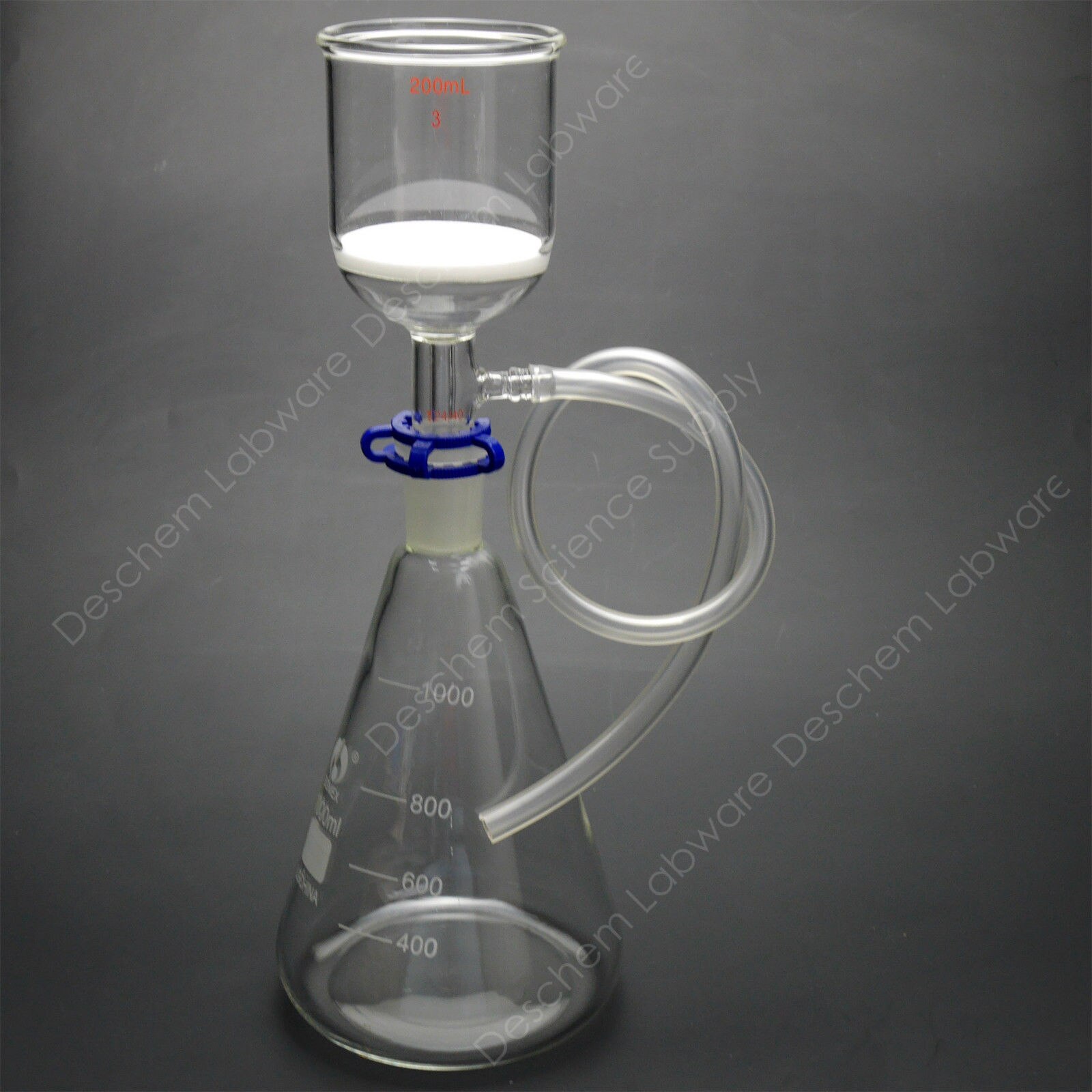 1000ml,Lab Suction Filtration Device,200ml Buchner Funnel,1Lit Erlenmeyer Flask