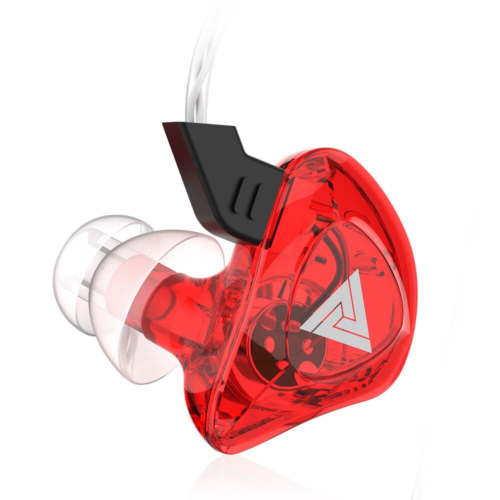 QKZ CK5 Wired Earphone Stereo Race Sports In-ear Heavy Bass Headset Transparent Mobile Phone Music Earphones with Microphone: AK5 Red
