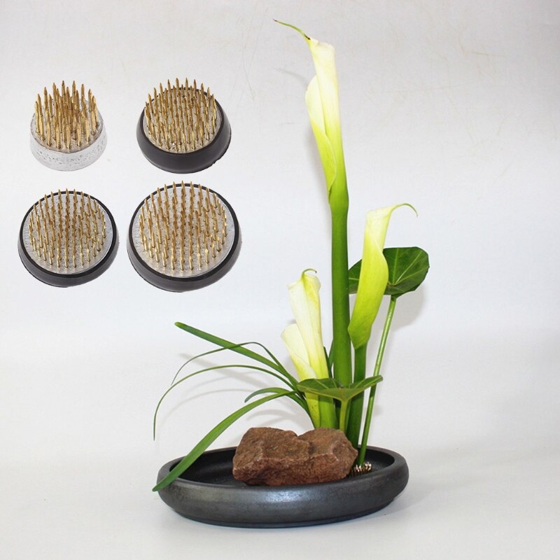 Ronde Ikebana Kenzan Bloem Kikker Met Rubber Pakking Art Vaste Regelen Gereedschap