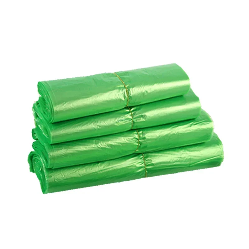 100PCS Green Plastic Packaging Bags with Handle Vest Bag Supermarket Grocery Shopping Bag Thicken Food Kitchen Home Storage