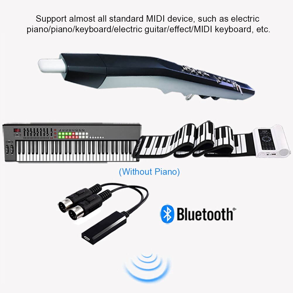 Professionele Draadloze Bluetooth Hifi Midi Adapter Elektrische Piano Universal Studio Muziek Instrument 5 Pin Kabel Stabiele Adapter