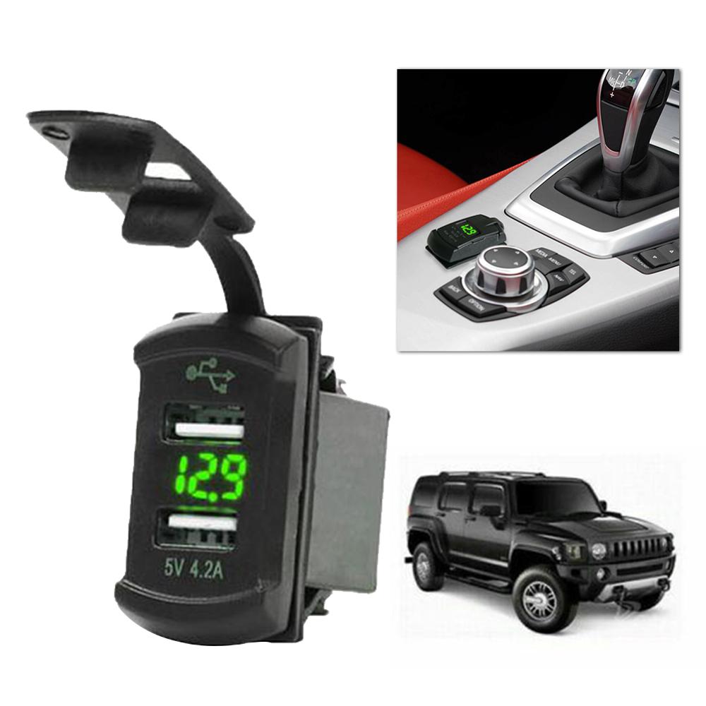 1/2/3/6/7/8 Panel de interruptor de encendido-apagado 2USB 12V-24V cargador LED voltímetro para coche SUV Marine RV camión Camper barco: 1 Gang