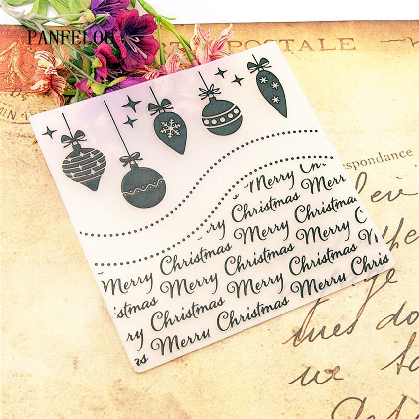 Christmas 15x15cm Snow ball Embossing folders Plastic Scrapbooking DIY Template Fondant Cake Photo Album Card Making