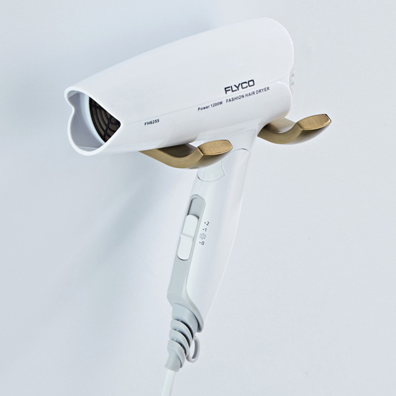 copper Hair Dryer Holder Wall Dryer Cradle Straightener Stand Hairdryer Organizer Storage Box Toilet Blower Holder Bathroom