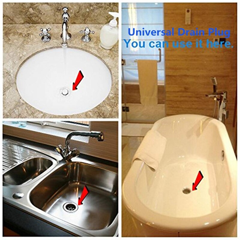 2 Pack Bathtub Stopper, 6 Inches Large Silicone Tub Stopper, Flat Suction Drain Covers, Bath Plug for Tub, Kitchens, Bathrooms a