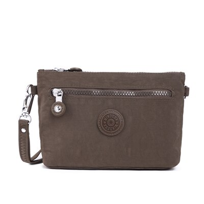 Kedanison Nylon Waterdichte Crossbody Bag Vrouwen Met Aap Ketting: Bruin