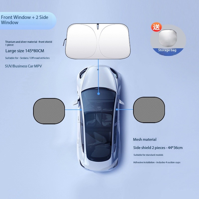 Solskærm til forrude, varmeisolering og solbeskyttelse, blændingsfri solskærm til sommerbrug i køretøjer