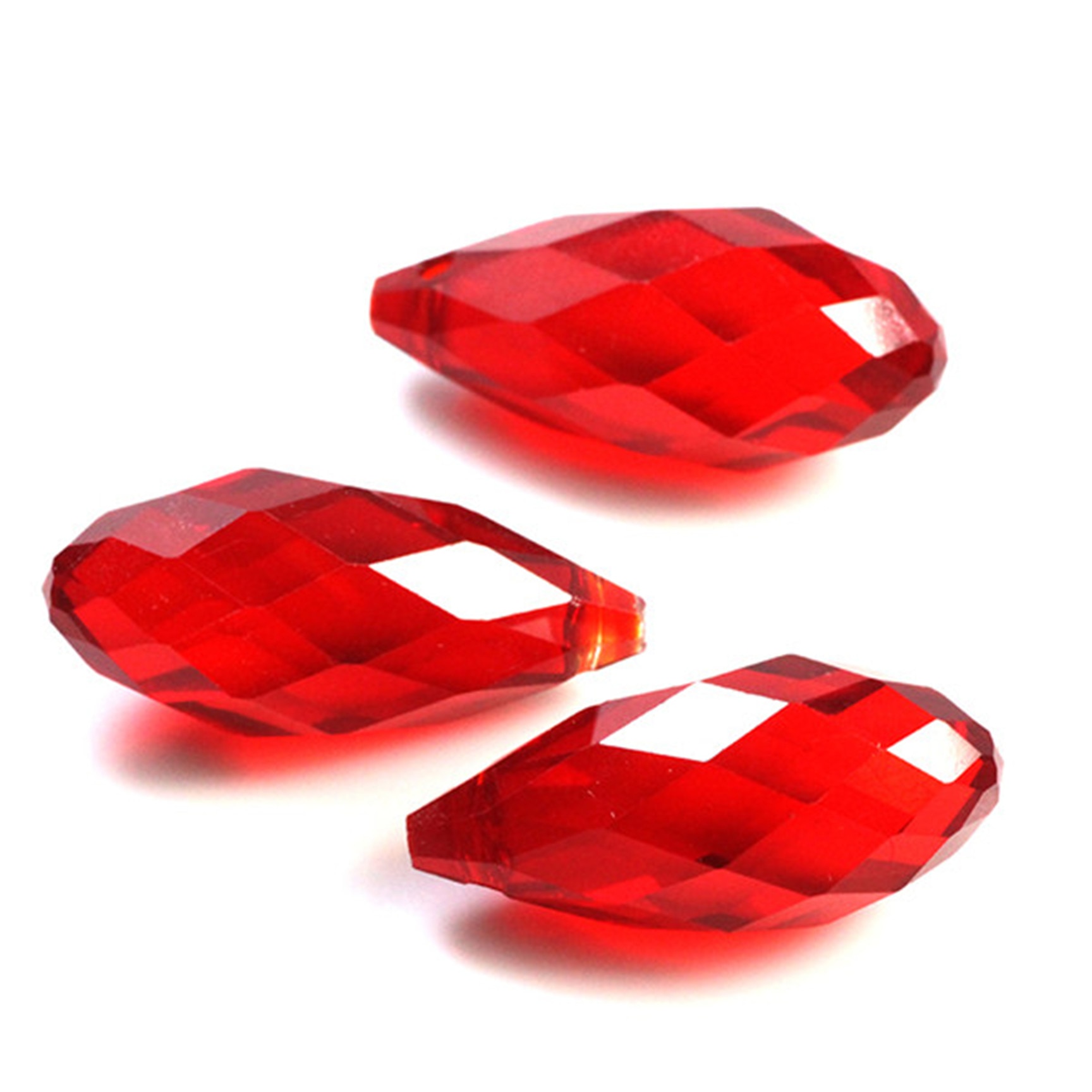 5pcs 12x25mm Charms Crystal Teardrop Bead Faceted Glass Beads Jewelry Womens Accessories Necklace Earring Pendants