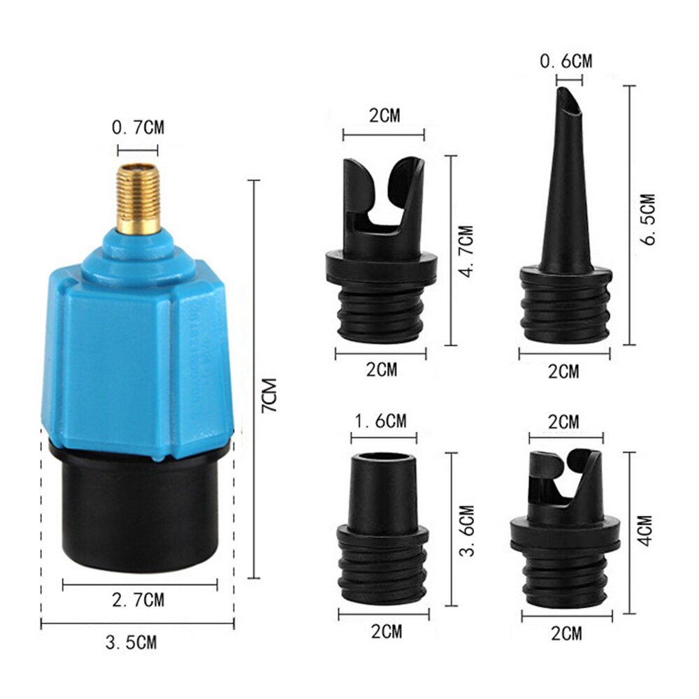 Surfplank Air Valve Adapter Set Met 4 Nozzles Voor Opblaasbare Bed Luchtbed Zwemmen Ring Zwembad Kajak Boot Outdoor