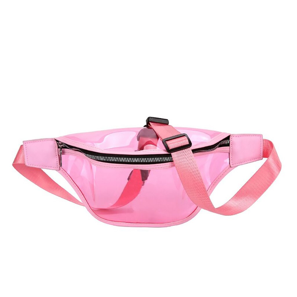 Holographische Taille Taschen Frauen Fanny Pack Weiblichen Gürtel Tasche Transparent Brust Tasche PVC Wasserdichte Umhängetasche Rosa Telefon Beutel #35: C