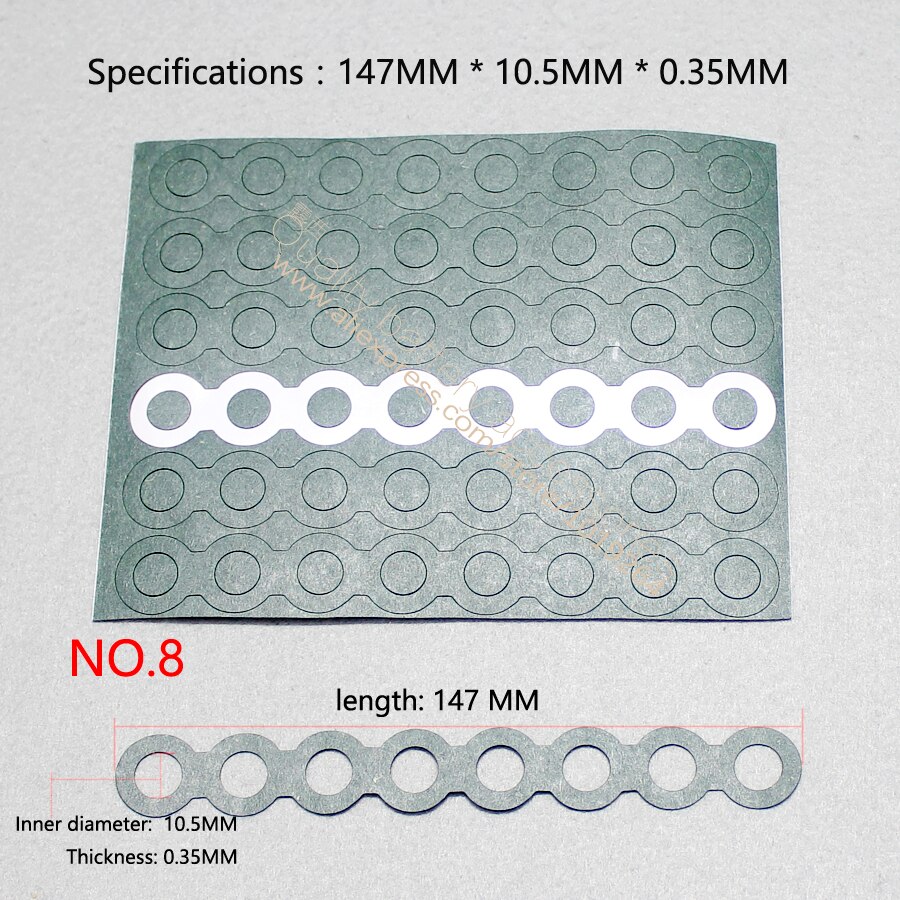 3 and 18650 lithium battery pack Insulation gasket meson 6 and series hollow flat head positive pole pad Insulation gasket