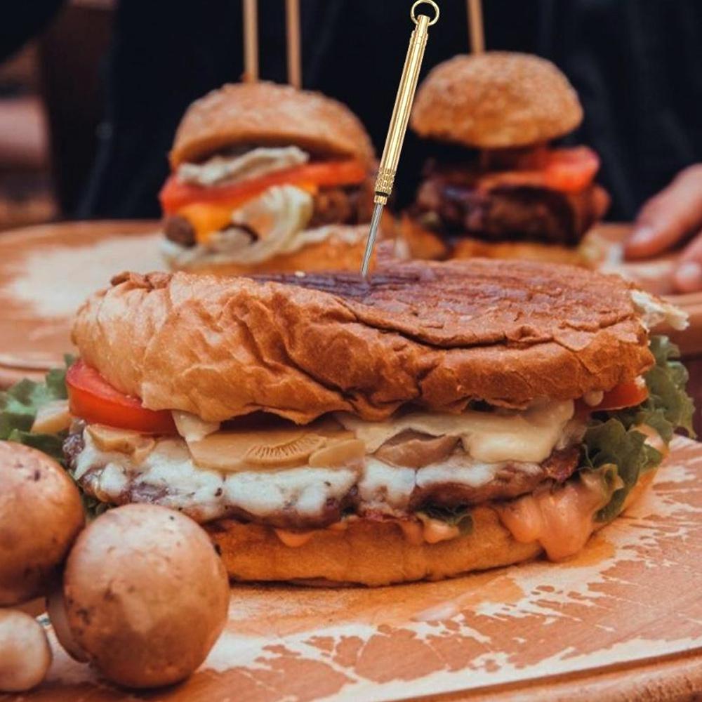 Przenośne tytanowe wykałaczki z etui, brelokiem ochronnym, wodoodporne, wielokrotnego użytku, kieszonkowe, metalowe dozowniki na wykałaczki