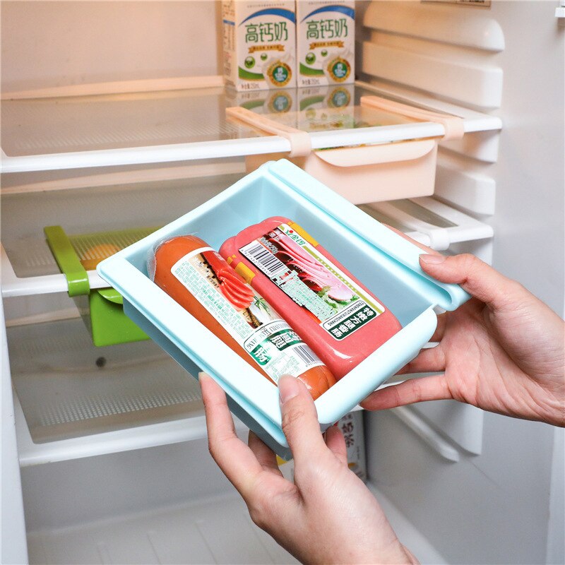Kitchen Article Storage Adjustable Fridge organizer Storage Box Drainer Shelf Spacer Layer Food Storage Racks Kitchen Gadgets
