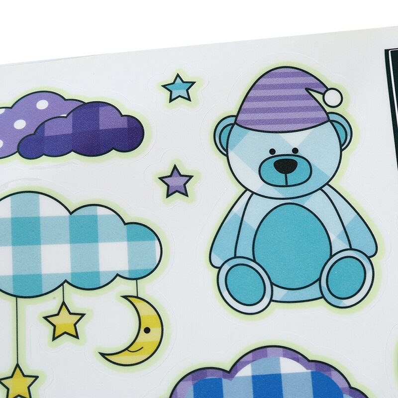Stickers For Kids Bedroom Fluorescent Glow In The Dark Moon Glow Wall Stickers Stars Luminous Bear Glow Sticker Color