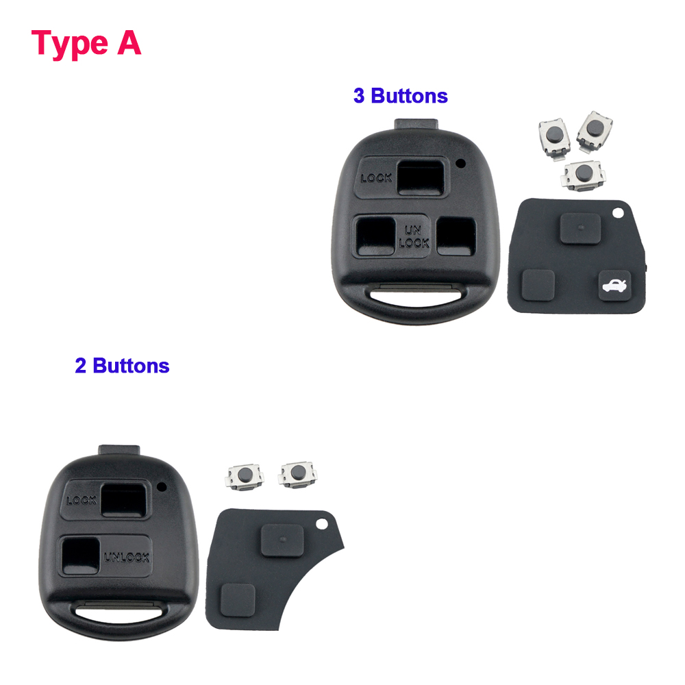 1 PC 2/3 Tasten Klinge Fernbedienung Auto Schlüssel Shell Auto Schlüssel Fall Fit für Prado.ect: Rosa / 3 tasten