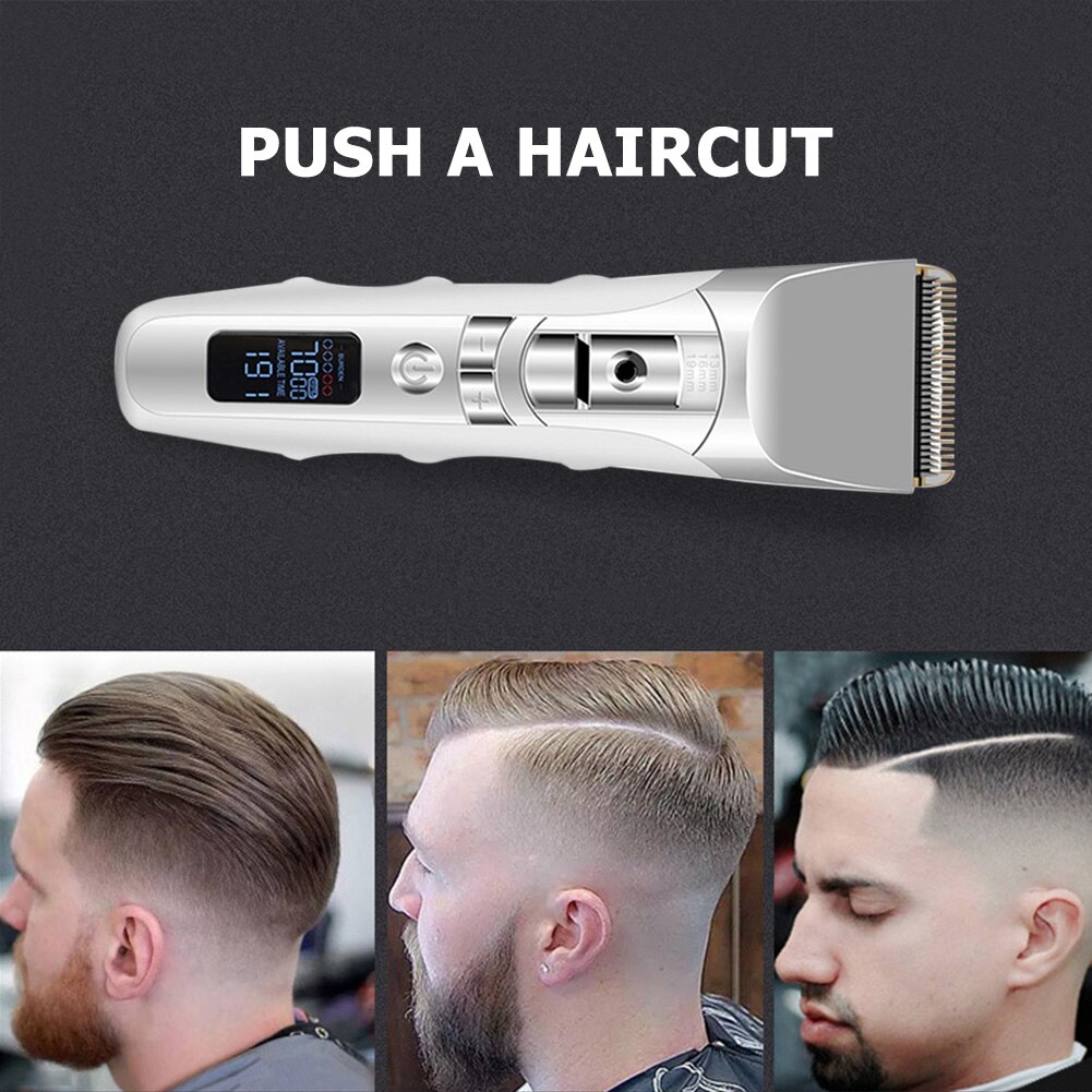 Usb oplaadbare tondeuse voor mannen, baardscheermes, tondeuse, elektrische tondeuse, kapper, tondeuse met lcd-scherm