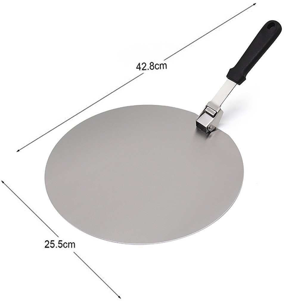 Round Pizza Peel Stainless Steel Pizza Peel Household Pizza Wheel Cutter With Handle Baking Pizza Shovel Kitchen Gadget