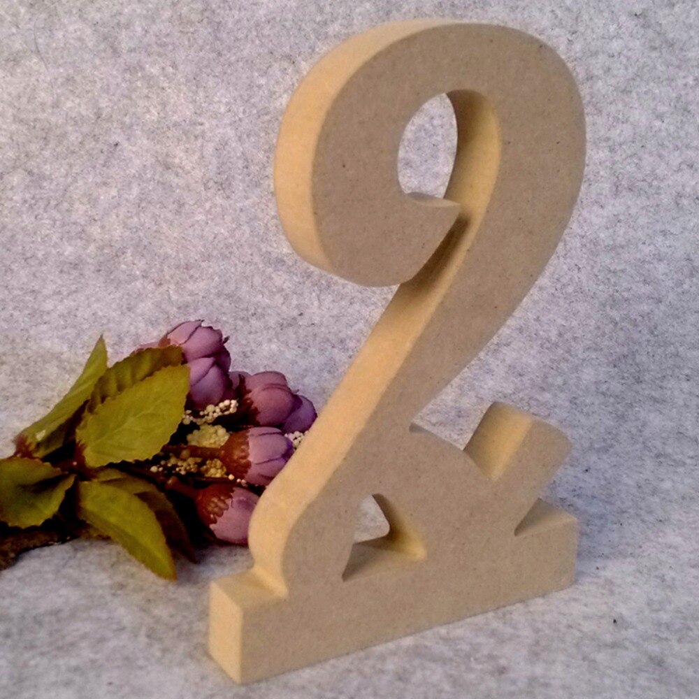 10 piezas 1-10 MDF de madera tabla Números Mesa números de la con soporte Base para la de cumpleaños de la boda de la casa bricolaje Decoración