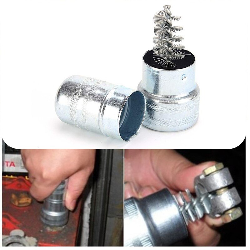 Universal Car Battery Brush Post Terminal Cleaner Kit Wire Battery Brush Dirt Corrosion Brush Hand Clean Tool