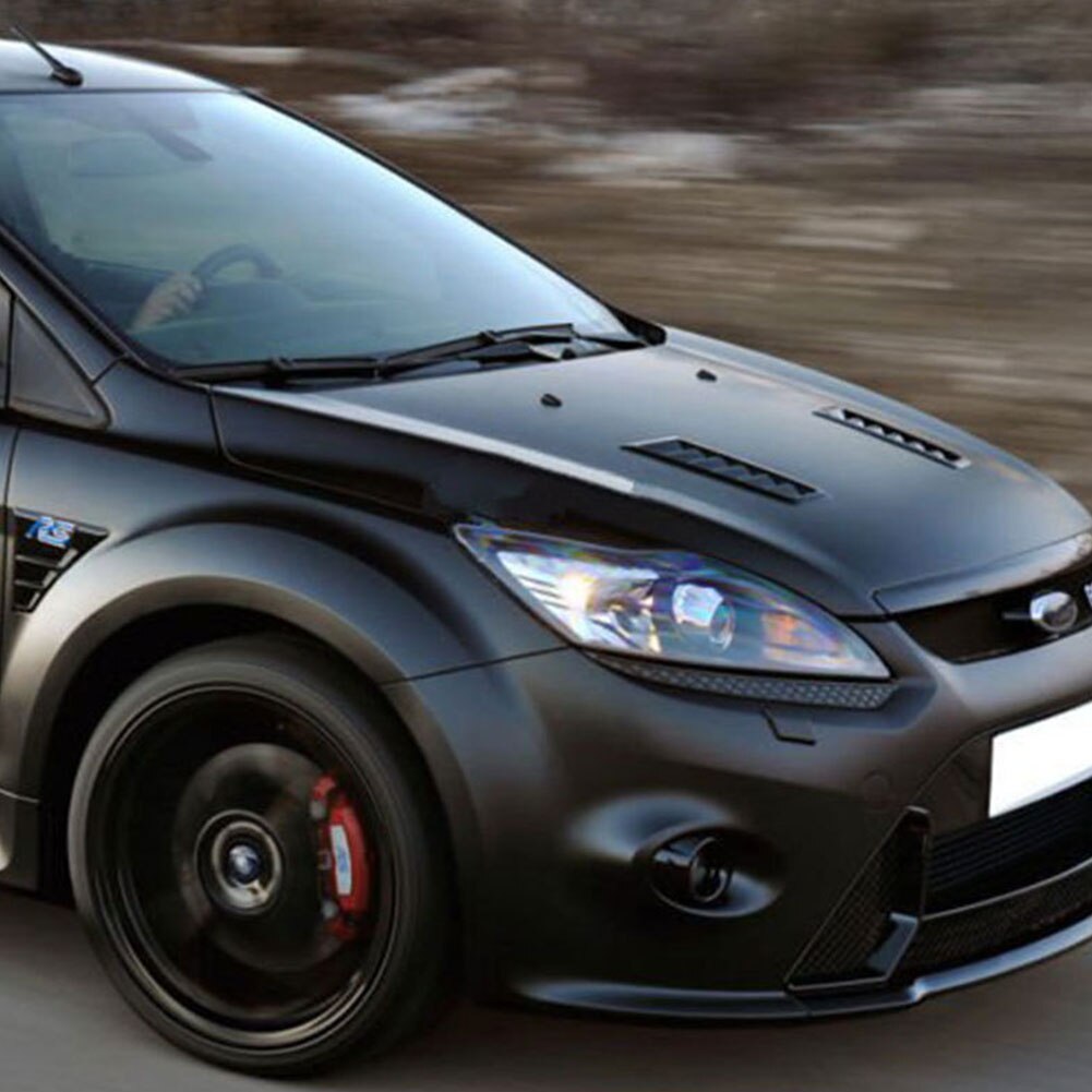 1 Paar Louvre Luchtinlaat Abs Auto Accessoires Auto Hood Vents Trim Set Motorkap Matte Zwart Universele Cooling Panel