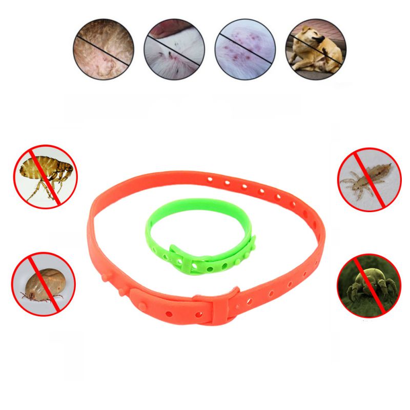 Chien repousser les colliers anti-puces répulsif anneau de cou collier anti-puces et tiques pour chiens chats utile en plastique souple sécurité chien vermifuge produit