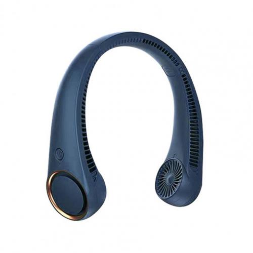 Ventilatori da collo Mini ventilatore da collo ventilatori sportivi silenziosi ricaricabili USB senza lama portatili ventilatore esterno Portatil Abanicos raffreddamento: Blu