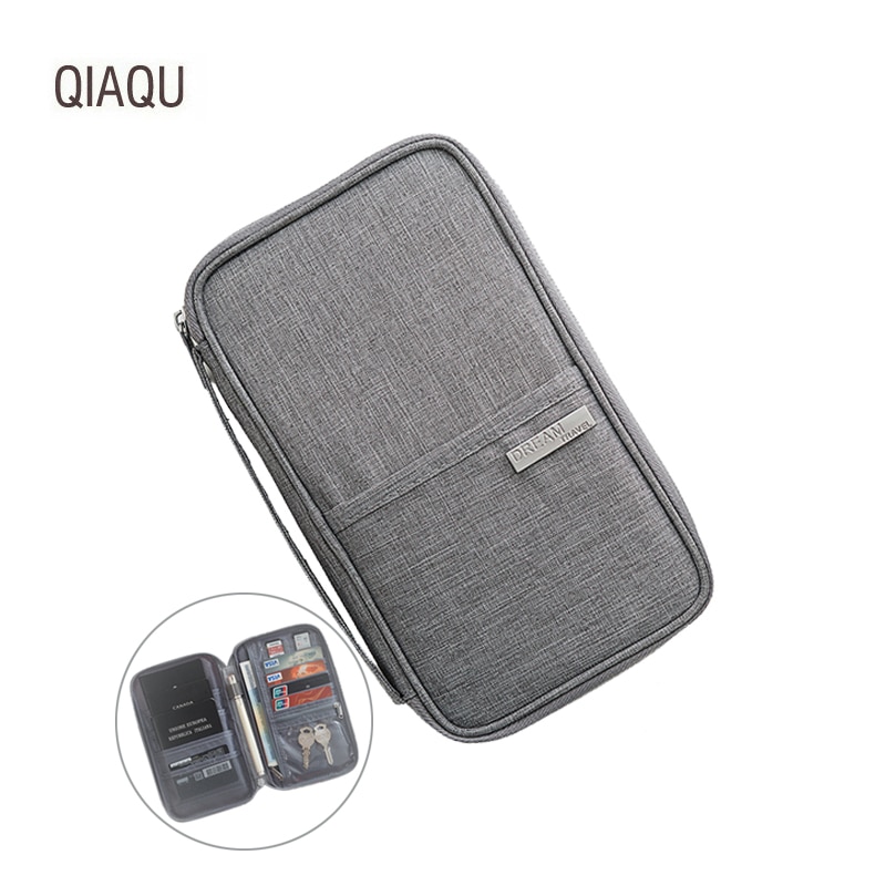 QIAQU Man Women Travel Organizer Passport Holder Card Package Credit Card Multifunction Wallet Multi Pockets Card Pack