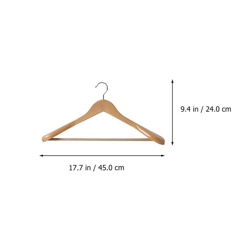 6Pcs Massief Houten Kleerhanger Brede Schouder Pak Rek Shirt Broek Truien Jurk Droogrek Kledingkast Organizer: wood Color