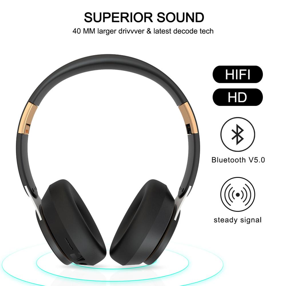 T7 Wireless Headphones Bluetooth 5.0 Sports Headset Foldable Stereo Adjustable Earphones With Mic For Phone Gamer Pc TV Helmets