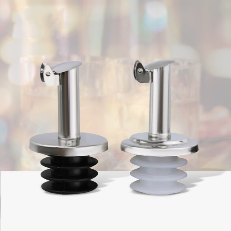 Stainless Steel Olive Oil Free Flow Pourers Liquor Bottle Pourers Wine Spout Dispenser With Covers Wine Bottle Stoppers