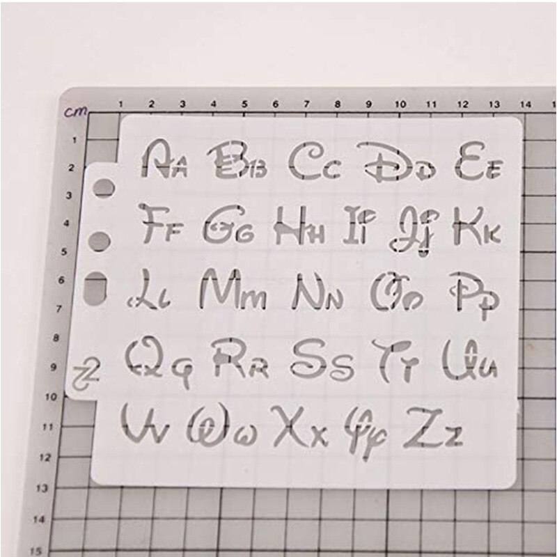 Drawing Letter Templates Hollow Out Letter Pattern Art Painting Stencil for DIY Planner/Notebook/Diary/Scrapbook/Graffiti/Card