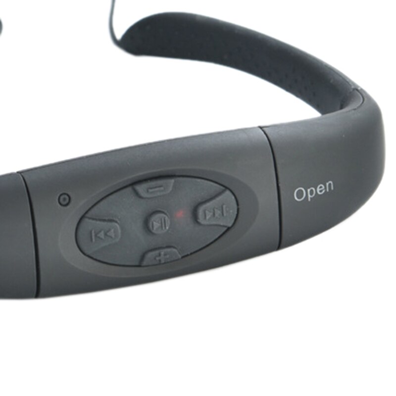 Waterproof MP3 Player Earphone Music Media Player Underwater Neckband o Headset Headphone with FM Radio for Diving Swimming