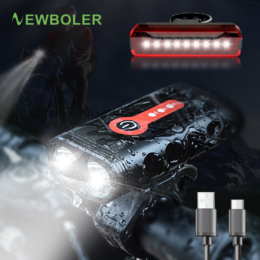 NEWBOLER Super Helle Fahrrad Licht XML-L2 Fahrrad Licht einstellen Mit USB Aufladbare Rücklicht 18650 Batterie Radfahren Vorderseite Licht Halterung