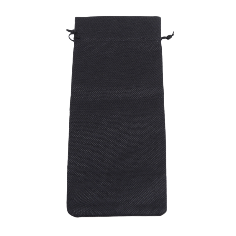 Wedding Party Decor Set Wine Bag Carrier for Gifting and Decorating Rustic Linen Drawstring Wine Bottle Cover Packaging Bag: Black