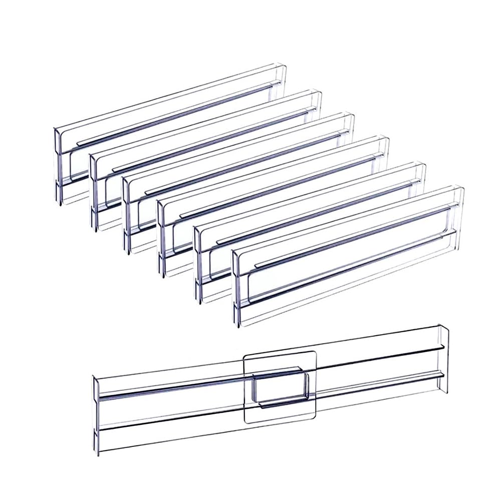 Organizadores divisores de cajones, separadores de cajones de plástico ajustables para ropa, utensilios de cocina, maquillaje, almacenamiento de oficina: Oro