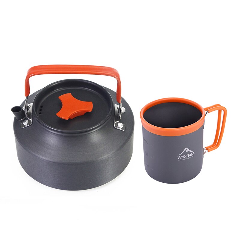 Widesea 1.1L Camping Waterkoker Outdoor Koffie Waterkoker Cup Set Camping Servies Reizen Bouilloire Camping Wandelen Accessoires: Default Title